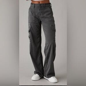 American Eagle Black Cargo Pants Size 00 High Rise Stretch Utility Pocket Pants